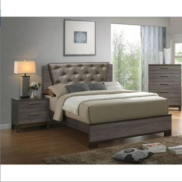 Contemporary 1pc Nightstand Two Tone Antique Gray Bedroom Furniture Nightstand